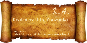 Kratochvilla Asszunta névjegykártya